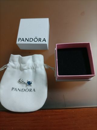 Charm Pandora  tortuga Plata Azul Auténtico