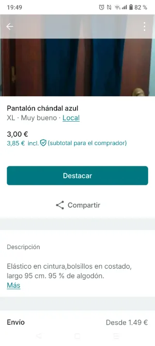 Pantalón de chándal azul