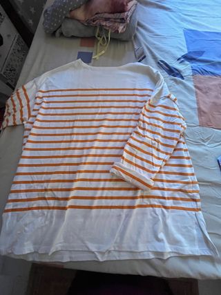 Jersey Talla Grande Rayas Naranja Blanco