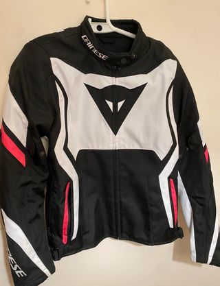 Cazadora Moto Dainese Cordura Negra/Blanca