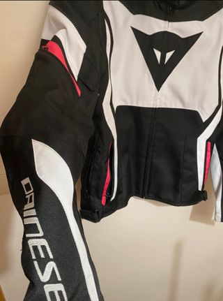 Cazadora Moto Dainese Cordura Negra/Blanca