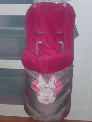 Saco Silla Bebé Minnie Mouse Rosa Gris