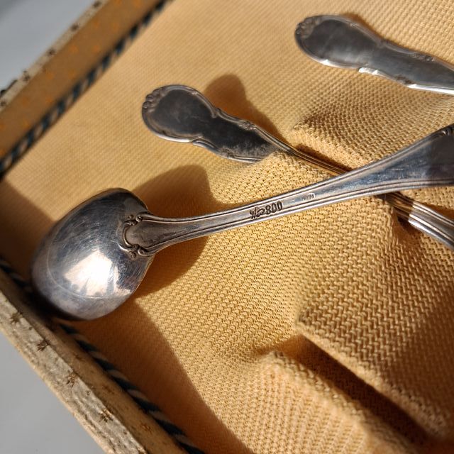 Servizio di 12 Cucchiaini vintage in Argento 800