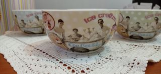 Set 4 coppe gelato ceramica nuove tazze scodelle