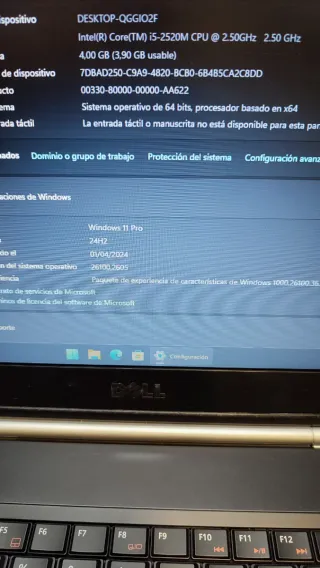 Portátil Dell i5 4GB RAM HDD 500GB Win 11