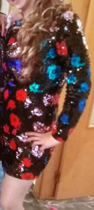 Vestido lentejuelas flores