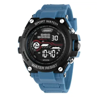 Reloj Deportivo Digital Hombre Azul Negro