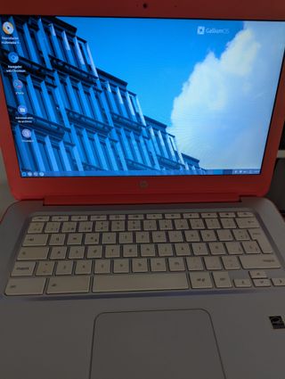 Portátil HP Chromebook Linux GalliumOS Rojo