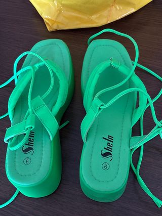Sandalias Shein Verdes Talla 39