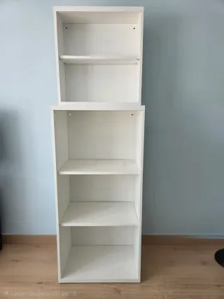 Estantería blanca madera salón-comedor