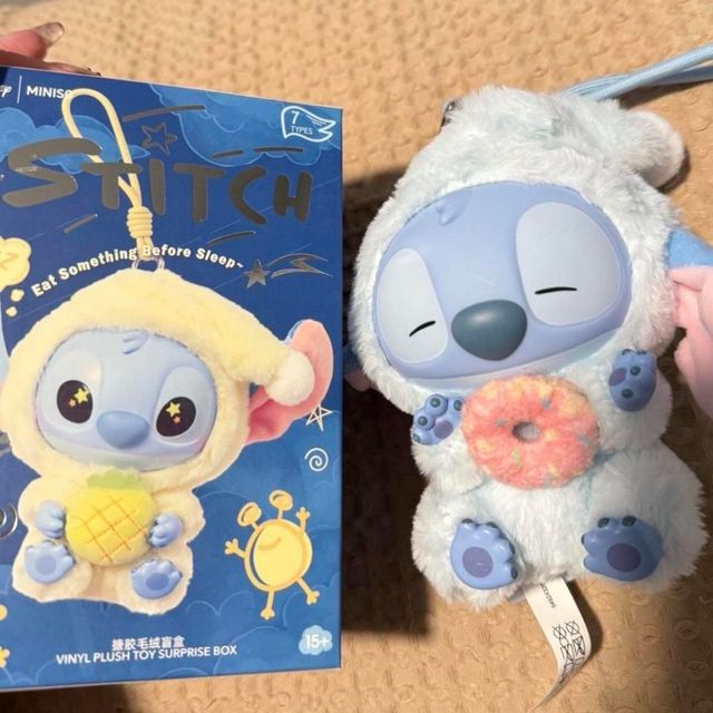 Peluche Labubu Stich Azul Miniso