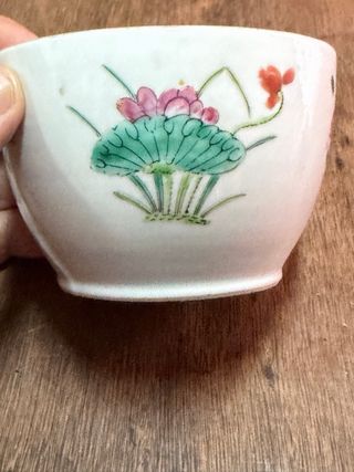 Tazón chino Famille Rose S. XIX