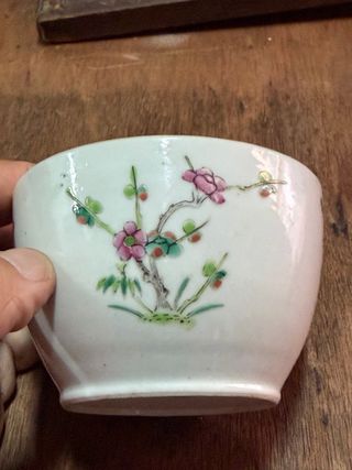 Tazón chino Famille Rose S. XIX