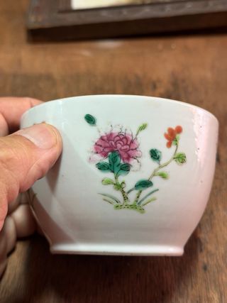 Tazón chino Famille Rose S. XIX