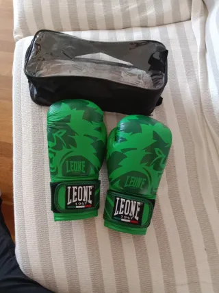 Guantes de boxeo Leone verdes con bolsa
*niños 