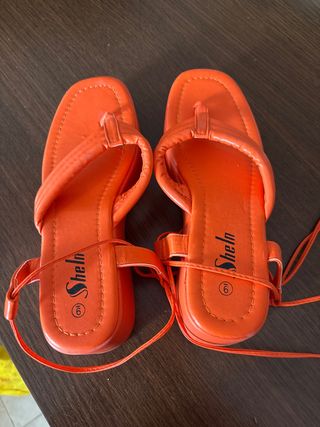 Sandalias Tiras Naranja Shein Talla 39