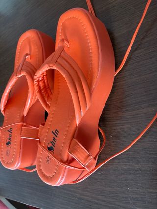 Sandalias Tiras Naranja Shein Talla 39