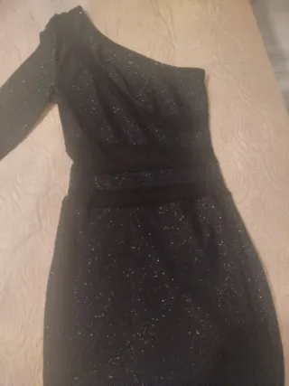 Vestido fiesta lentejuelas un hombro