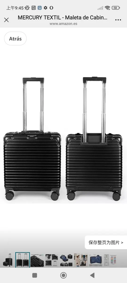 Maleta de Cabina Mercury Textil Negra