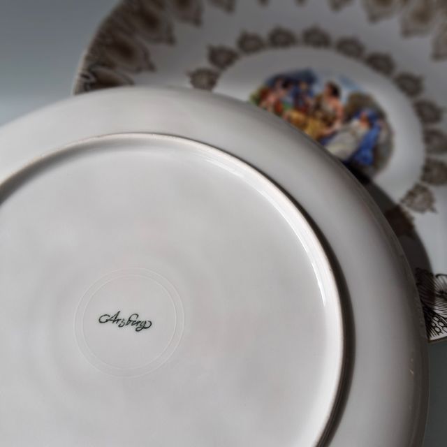 Set 14 Piatti Arzberg Bavaria scene galanti e oro