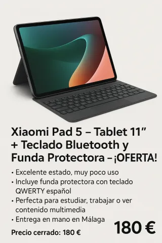 Xiaomi Pad 5 +  Funda + Teclado Bluetooth