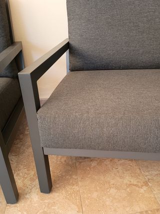 Butacas de jardín grises (4 unidades)