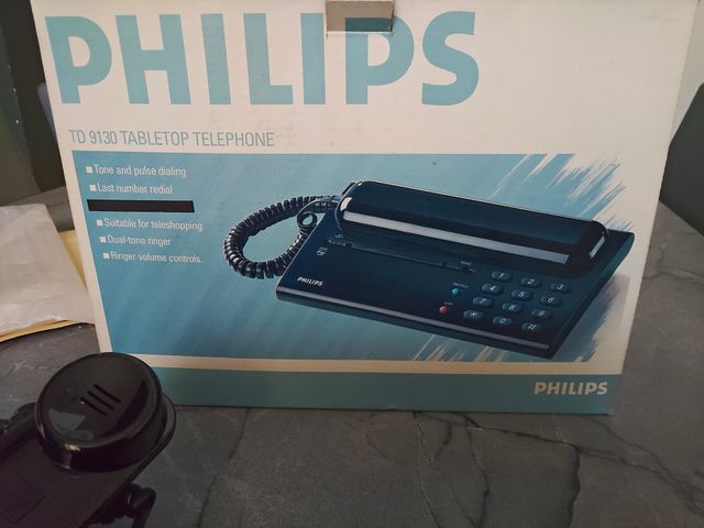 Telefono fisso Philips TD 9130 vintage nero nuovo