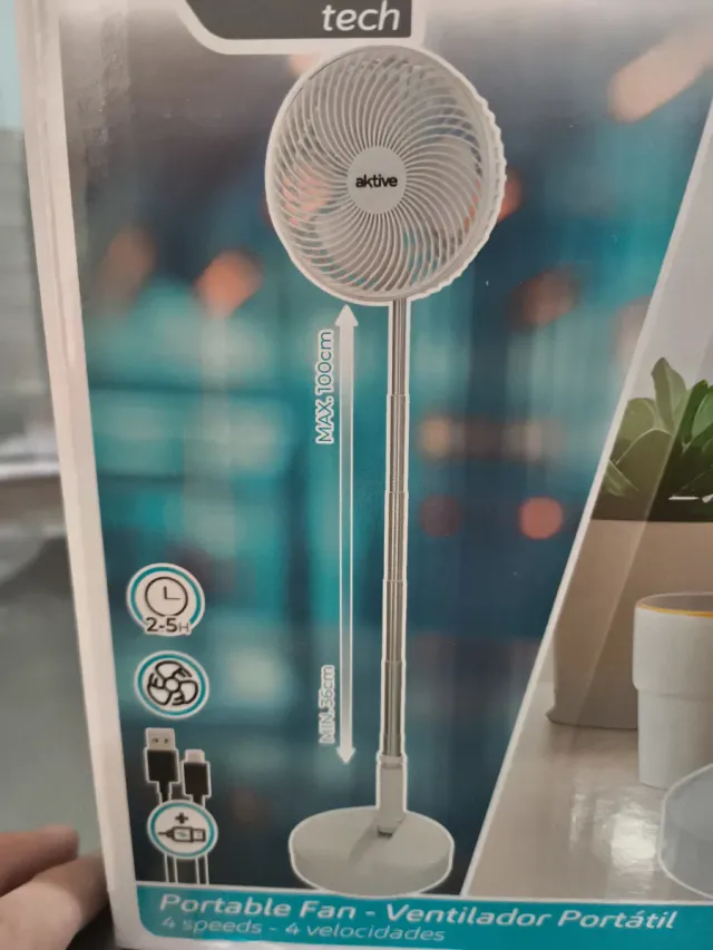 Ventilador Portátil Aktive Tech Recargable