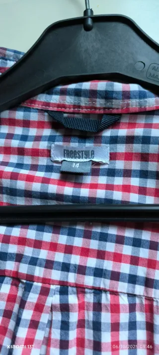 Camisa de cuadros manga larga. Freestyle. Talla 14