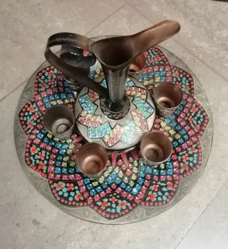 Juego Turco Vintage Cobre Esmaltado