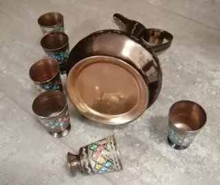 Juego Turco Vintage Cobre Esmaltado