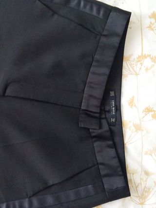 ZARA Pantalón traje banda satén lateral M