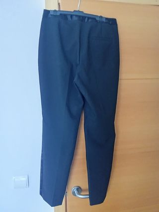 ZARA Pantalón traje banda satén lateral M