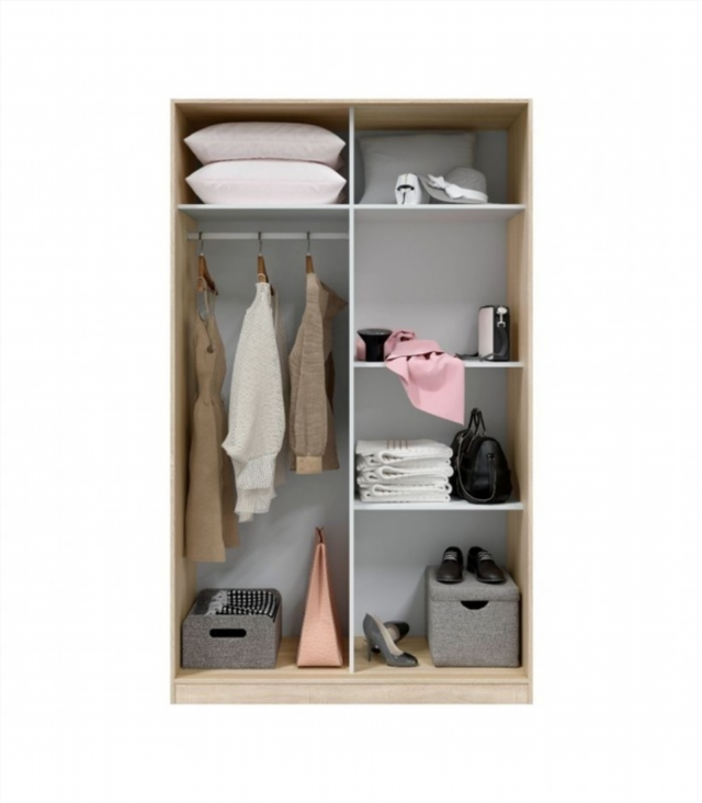 Armario 120x200x50cm Puertas Correderas. Blanco y