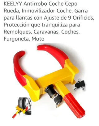 Cepo Antirrobo Rueda Coche/Moto/Furgoneta