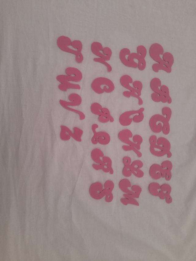 Alfabeto Gomma Eva Barbie Rosa