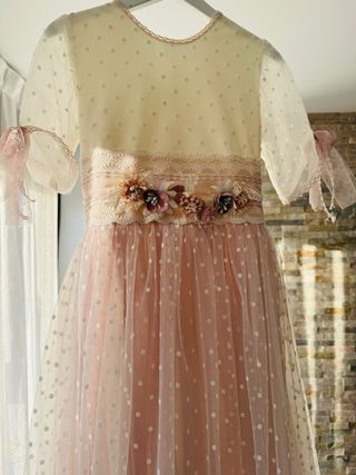 Vestido comunión Aire Barcelona rosa/blanco