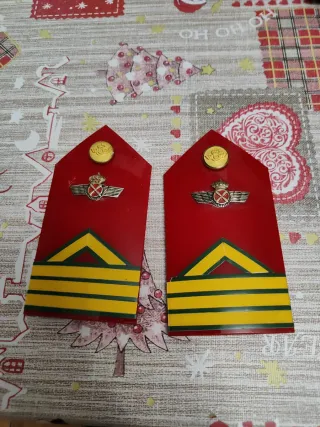 Insignias militares rojas con escudo