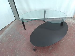 Mesa de centro cristal y metal