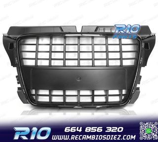 PARRILLA AUDI A3 8P 08-12 LOOK S LINE NEGRO BRILLO