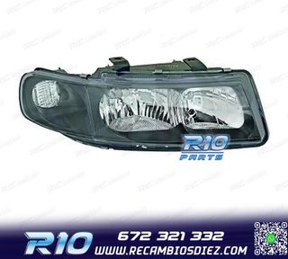 FARO DCH PARA SEAT LEON TOLEDO 99-05 FONDO NEGRO