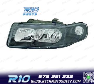 FARO IZQ PARA SEAT LEON TOLEDO 99-05 FONDO NEGRO