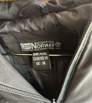 Abrigo Geographical Norway Negro Invierno
