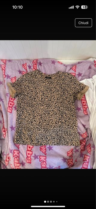 Maglia donna animalier beige e nera