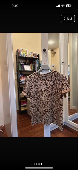 Maglia donna animalier beige e nera