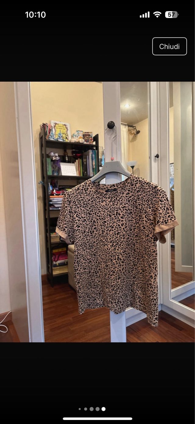 Maglia donna animalier beige e nera