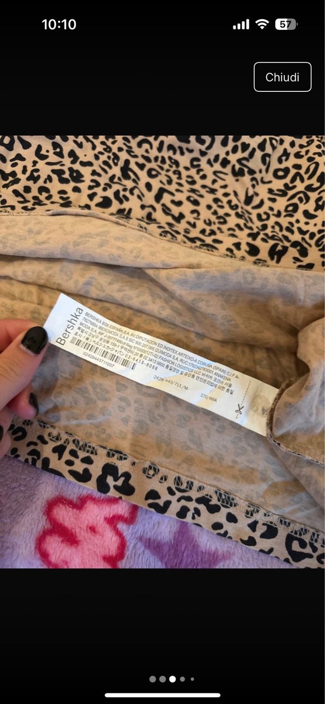 Maglia donna animalier beige e nera