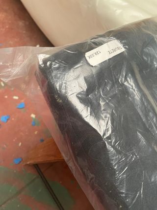 Taburete Madera y Tela Negro