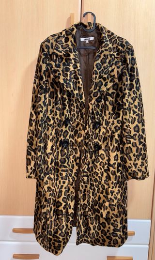 Abrigo gabardina largo leopardo animal print