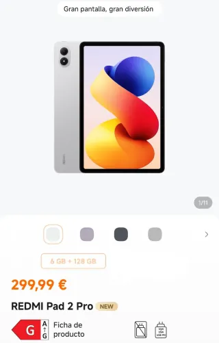 Xiaomi Redmi Pad 2 Pro 6+128GB Gris Grafito